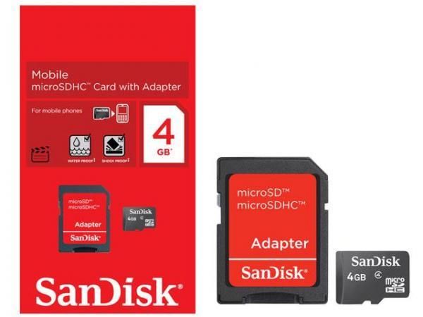 CARTÃO DE MEMORIA SANDISK 4GB MICROSDHC